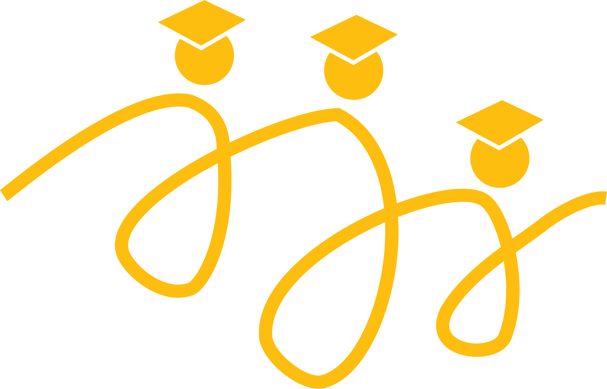cesp logo bouncing lines with graduation caps
