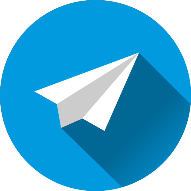 Icon of a paper airplane on a blue background