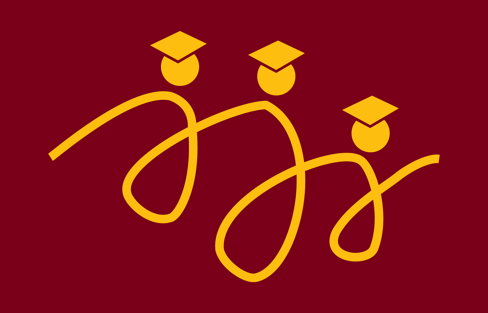 cesp logo bouncing lines with graduation caps