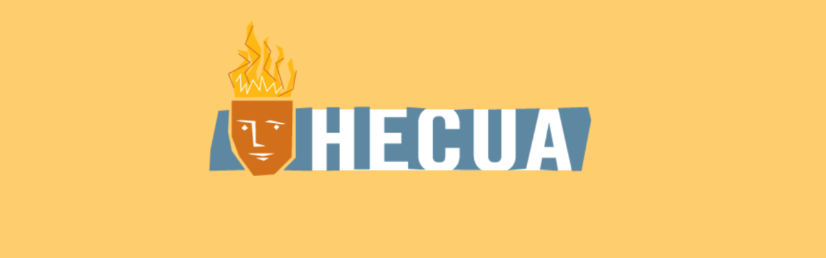 HECUA logo against a gold background