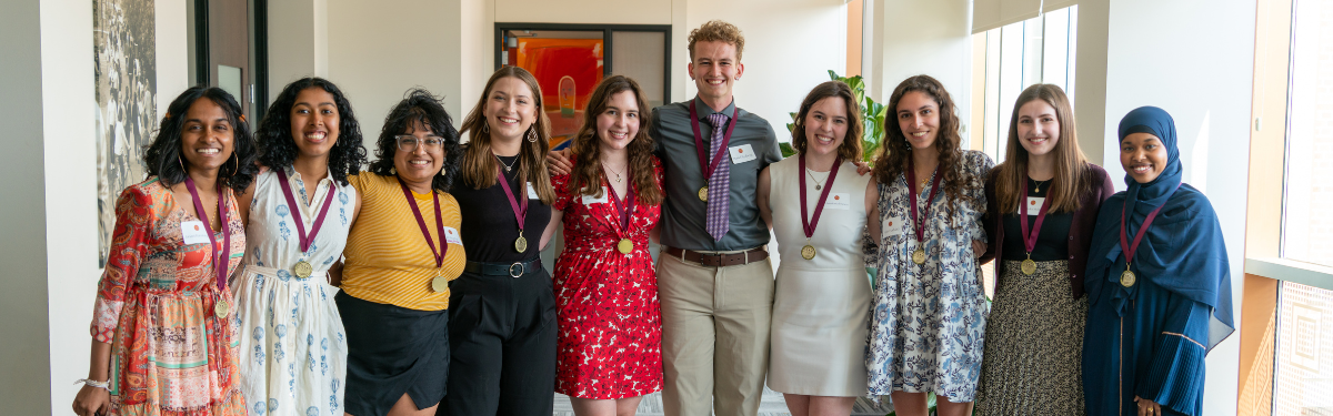 Photo of cesp scholars at the end of year reception wearing their cesp medals